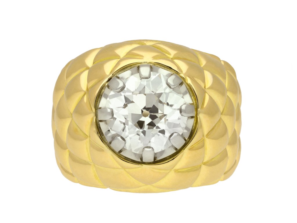 Bulgari diamond bombé ring, Italian, circa 1960 hatton garden