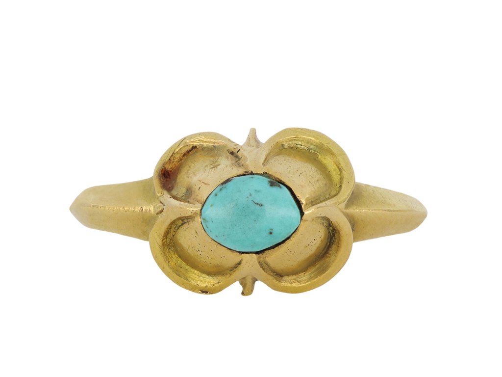 Medieval turquoise stirrup ring, circa 15th century hatton garden