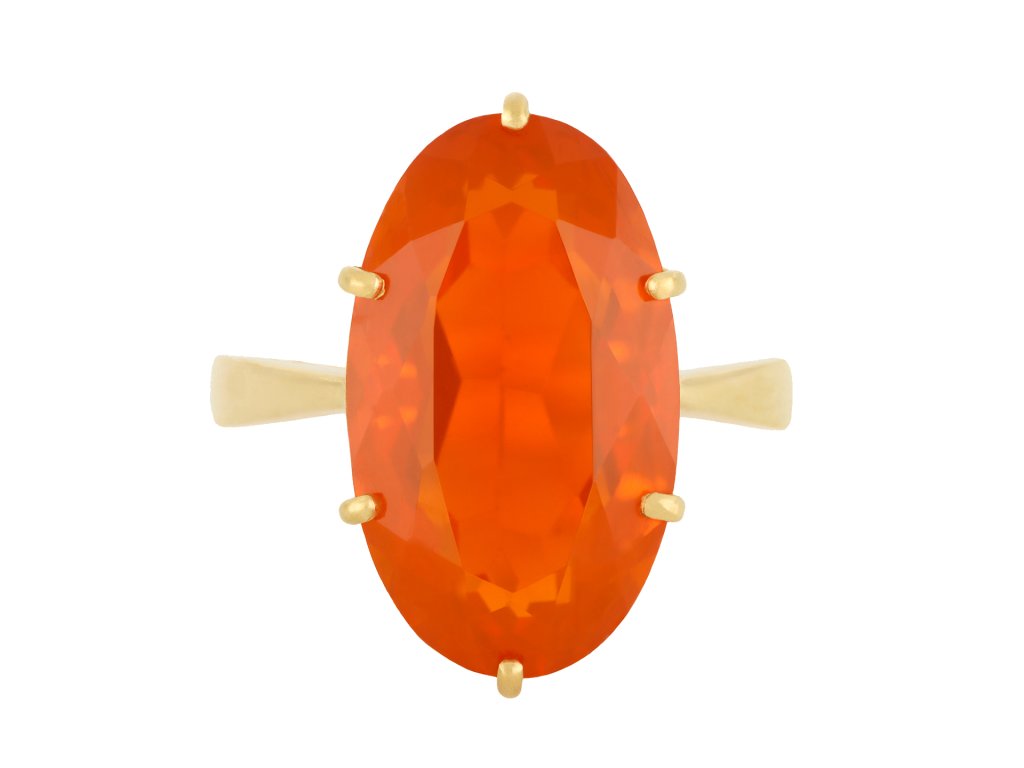 Victorian fire opal solitaire ring, circa 1900 hatton garden