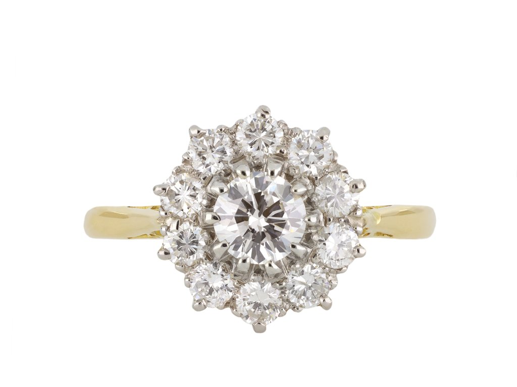 Cropp & Farr diamond coronet cluster ring, English hatton garden