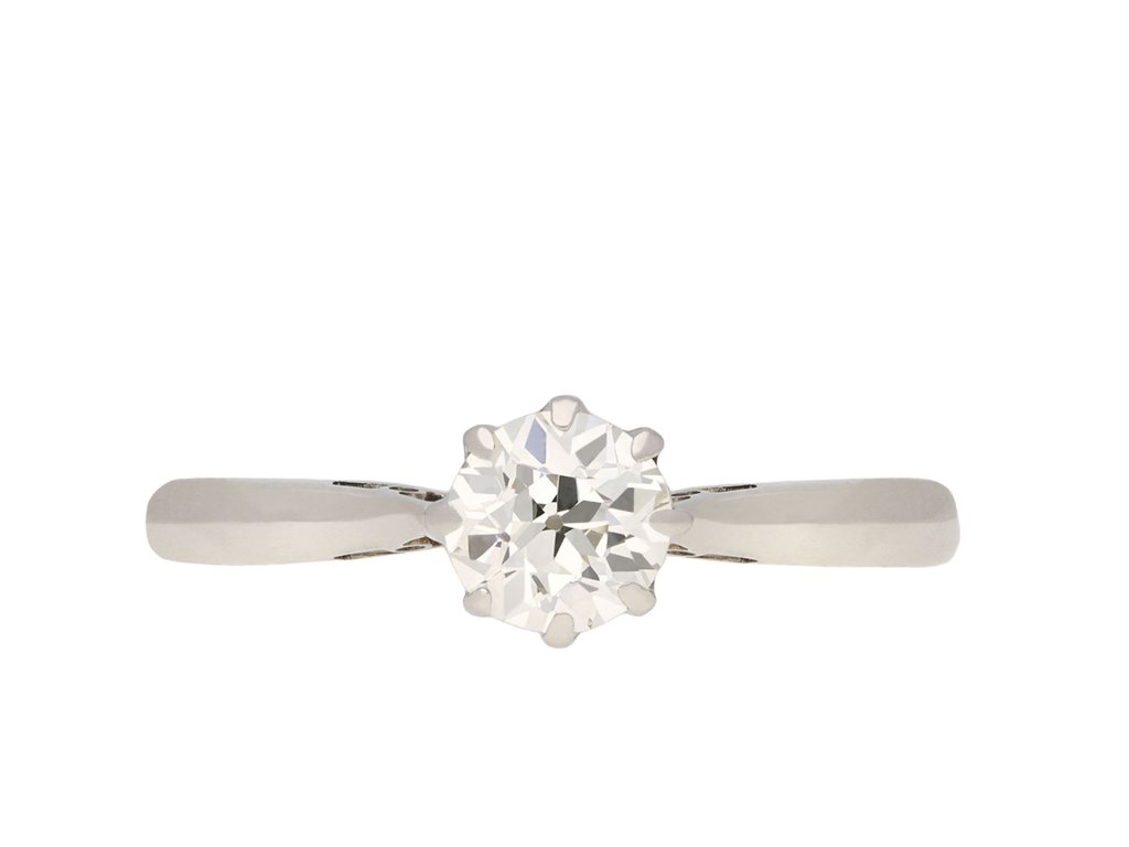 Art Deco diamond solitaire ring, circa 1920. Hatton Garden