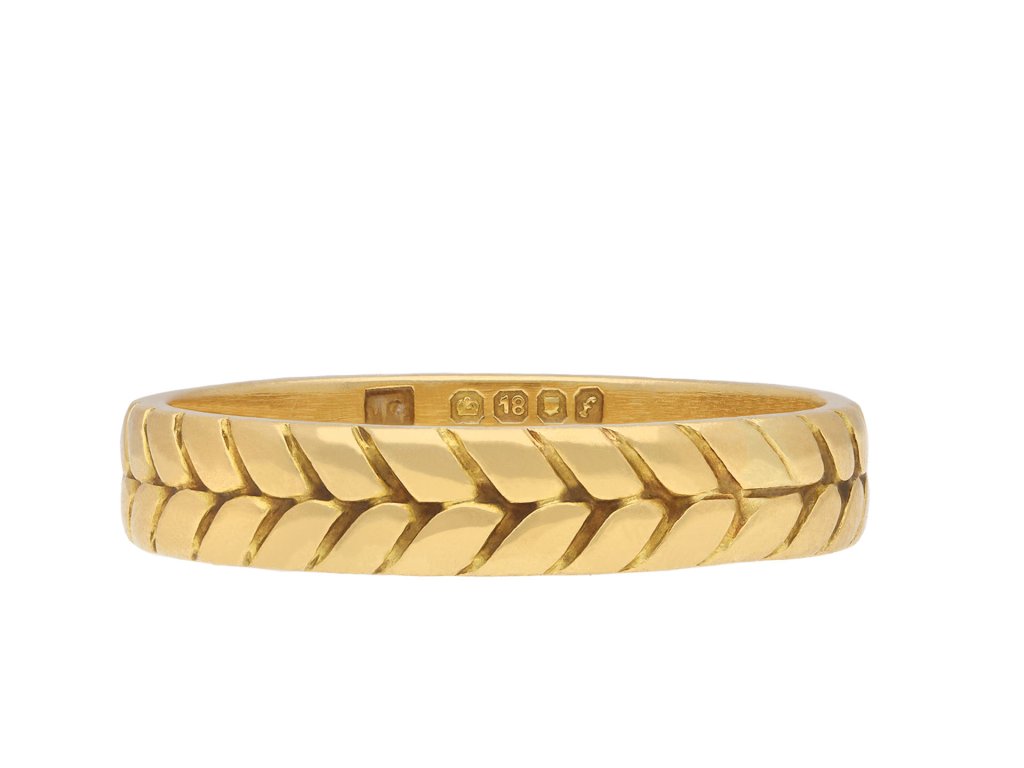 Cartier engraved gold ring, English, 1961. Hatton Garden