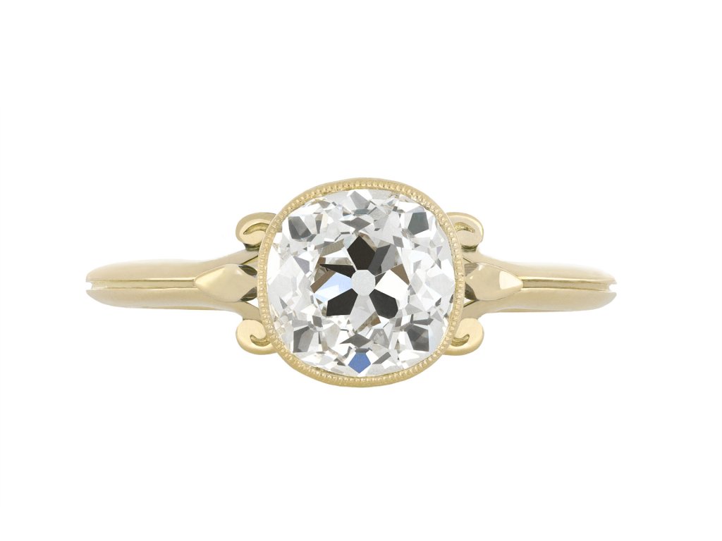 Old mine diamond ring, circa 1905. hatton garden.