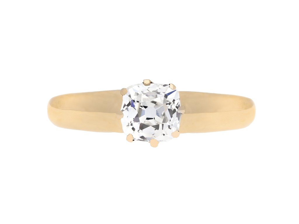 victorian old mine diamond solitaire ring. hatton garden