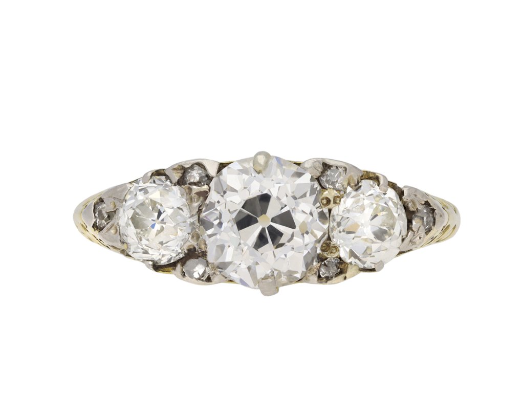 Victorian diamond three stone ring, circa 1890 hatton garden