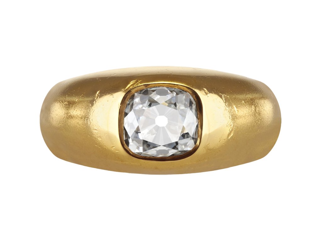 Old mine diamond gypsy ring.