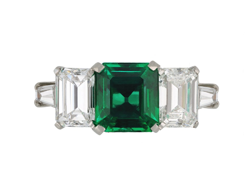 Bulgari emerald and diamond ring, Italian, circa 1930.hatton garden