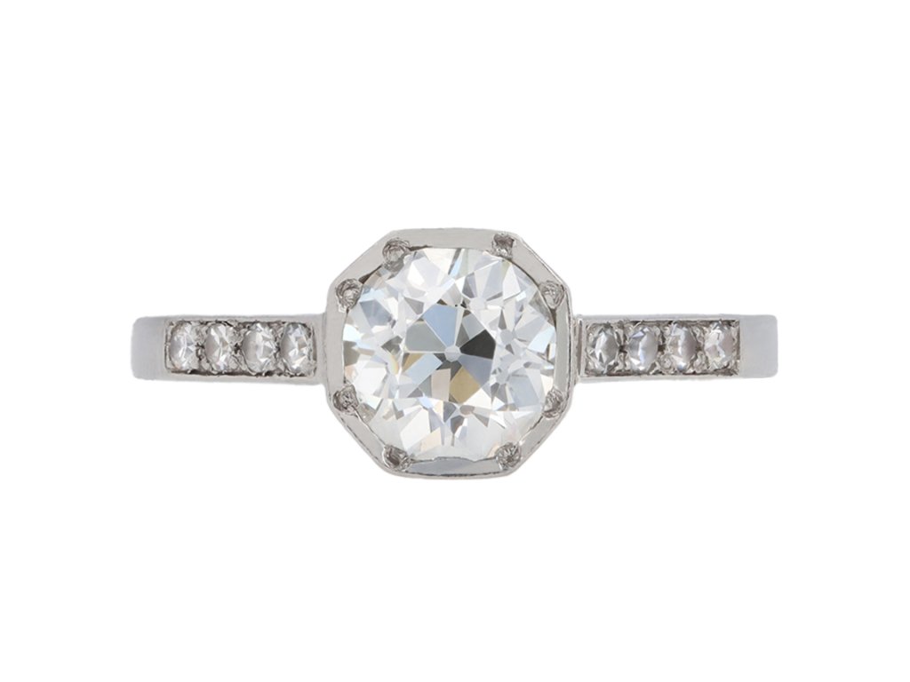 Old mine diamond flanked solitaire ring, circa 1920 hatton garden