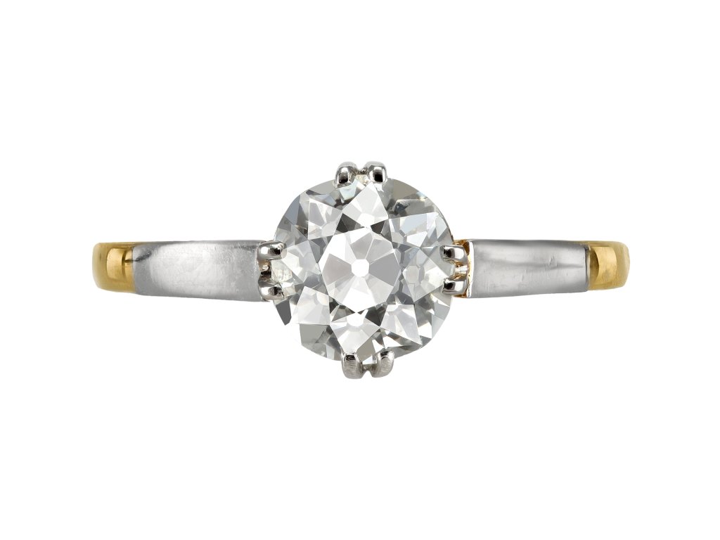 Edwardian diamond solitaire ring, circa 1905.