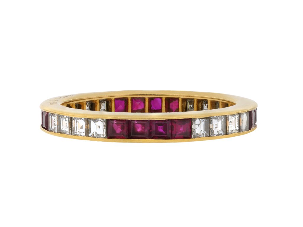 Oscar Heyman Ruby and diamond full eternity ring, American