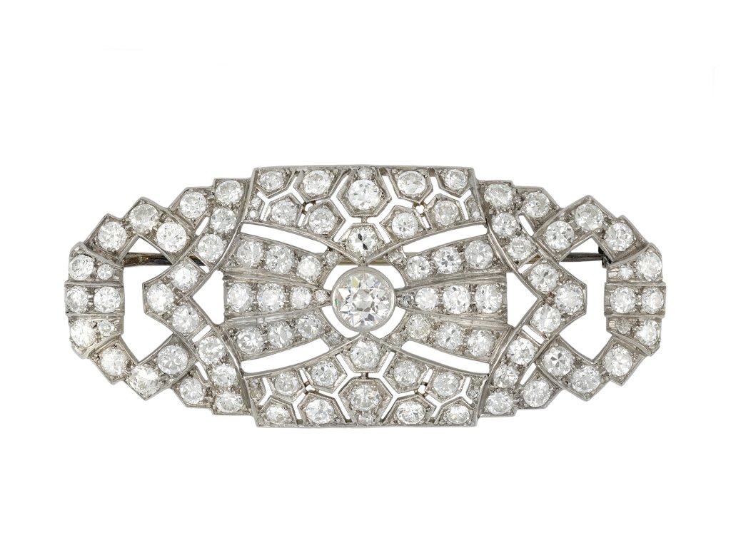 Art deco diamond brooch, circa 1920.