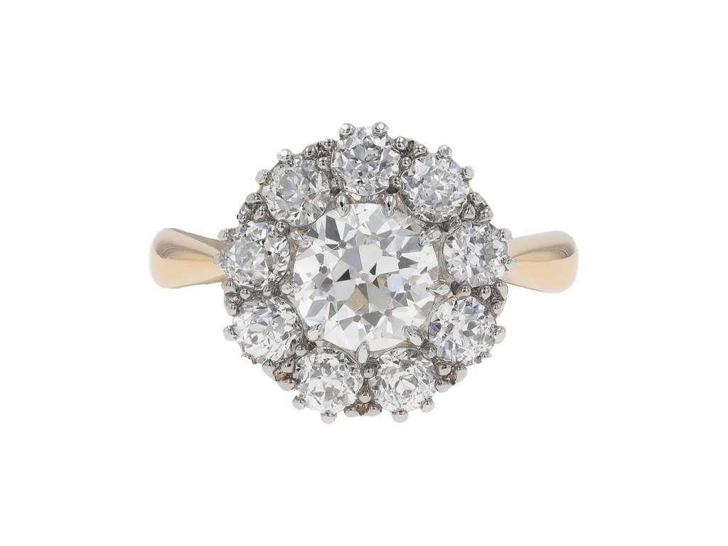 Edwardian diamond coronet cluster ring, circa 1910. hatton garden