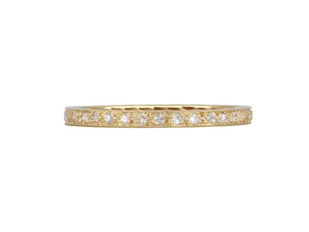 Vintage diamond full eternity ring, circa 1940.