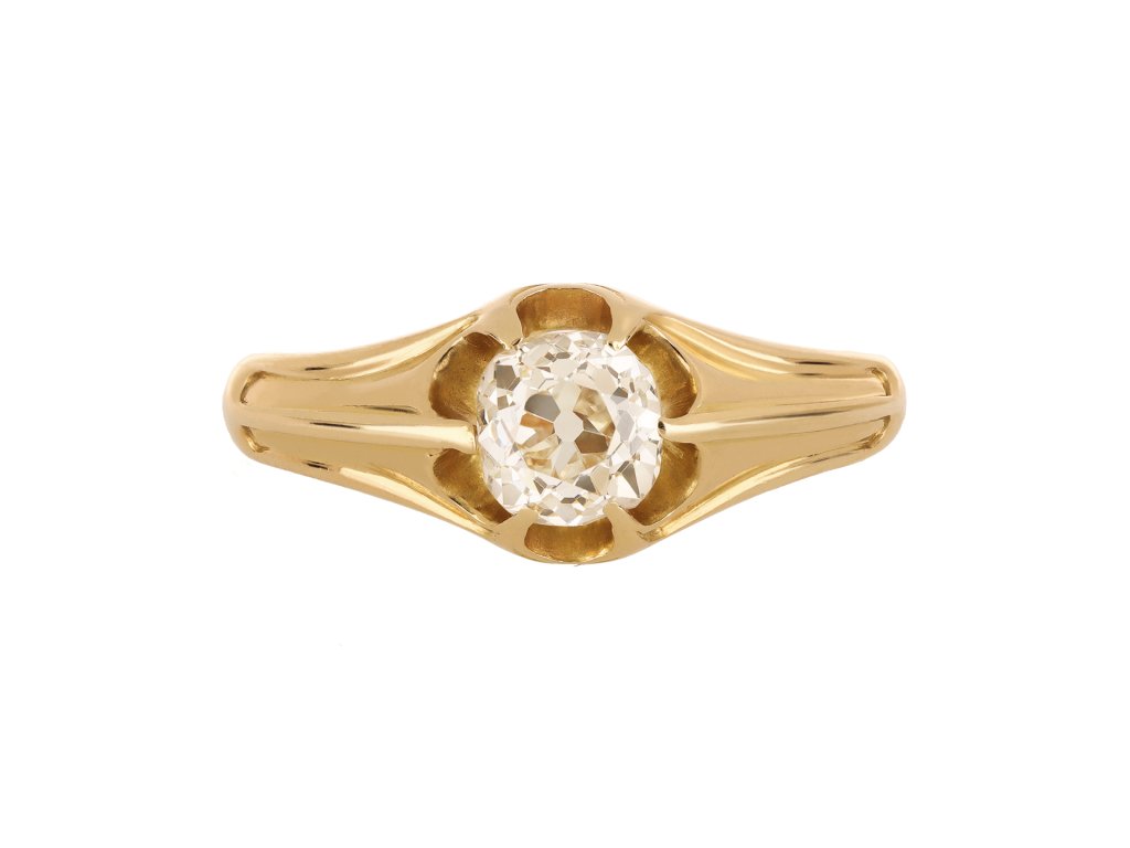 Victorian old mine diamond solitaire ring, hatton garden