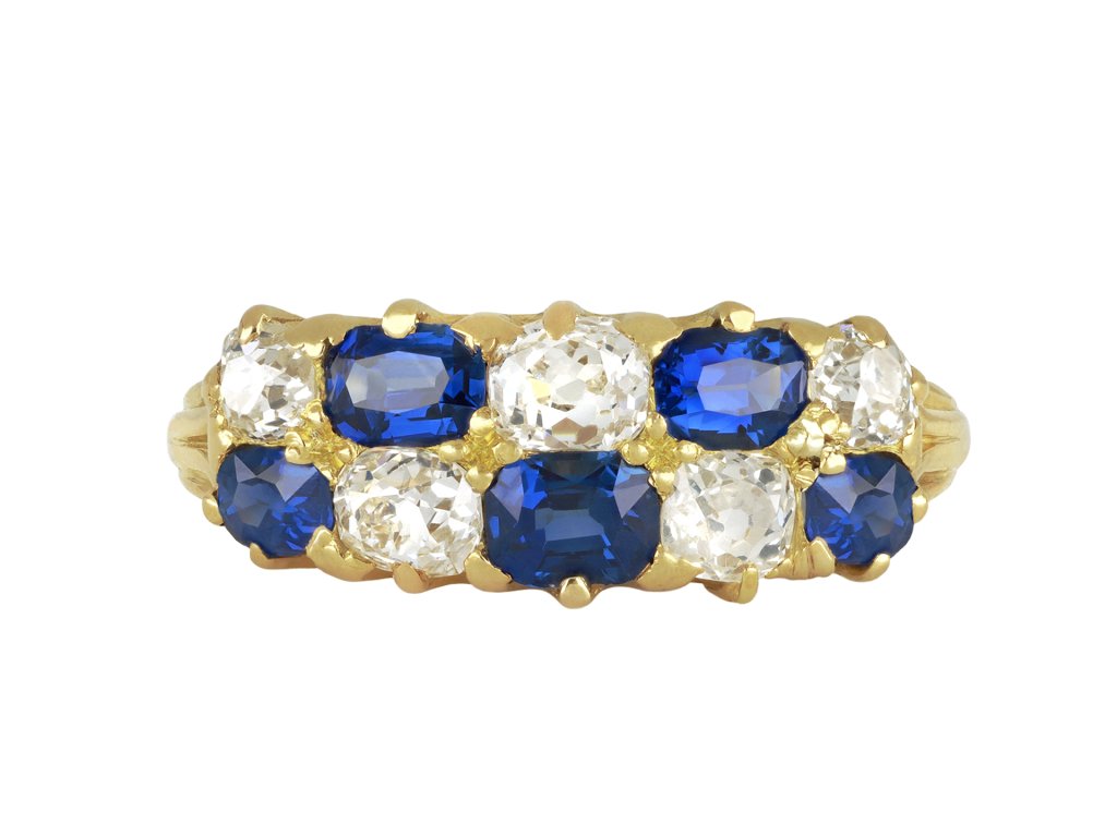 Victorian sapphire and diamond ring, circa 1890.