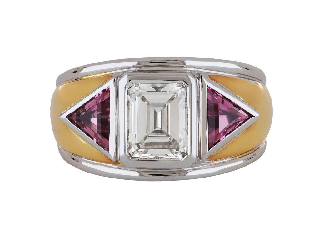 René Boivin diamond and pink sapphire ring, hatton garden