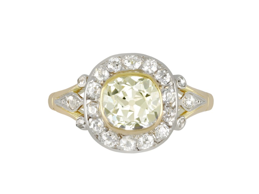 Old mine diamond coronet cluster ring