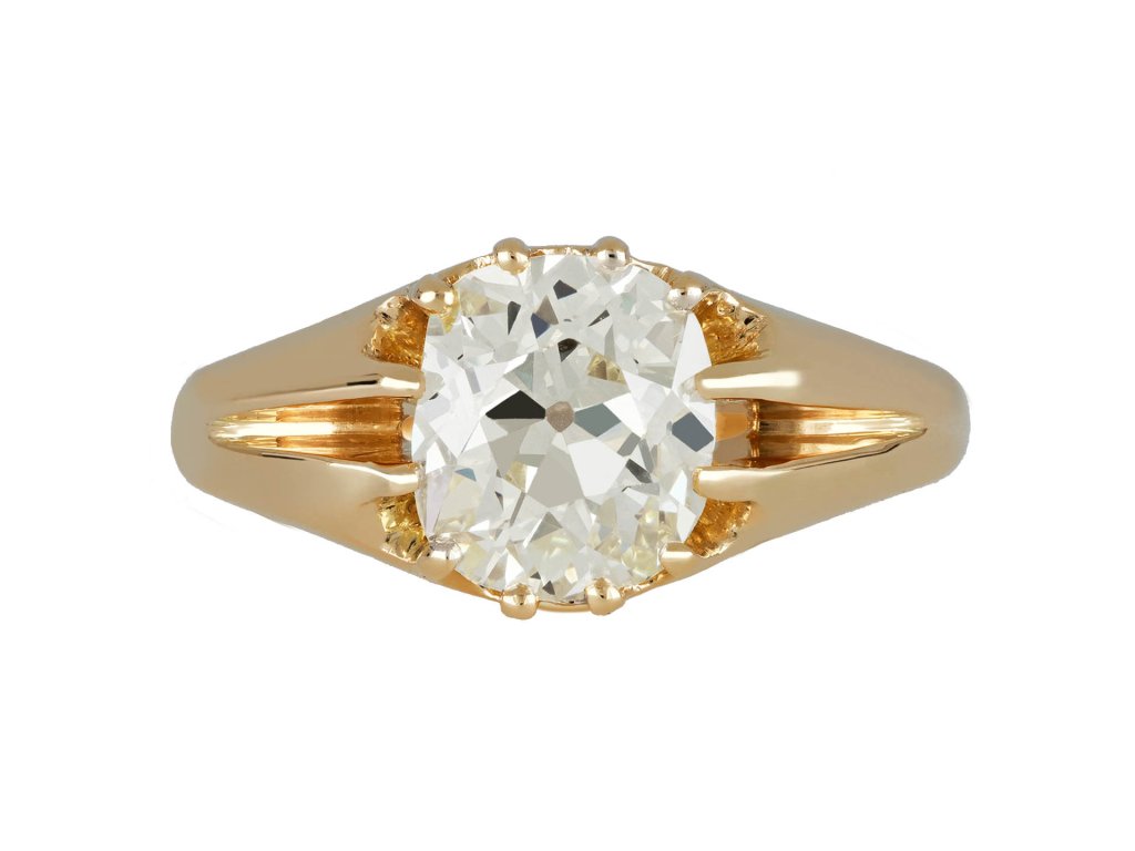 Victorian diamond solitaire ring, English, 1897.
