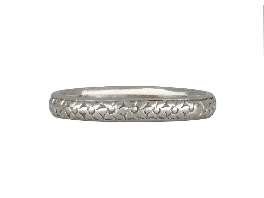Engraved Wedding Band, circa 1920.