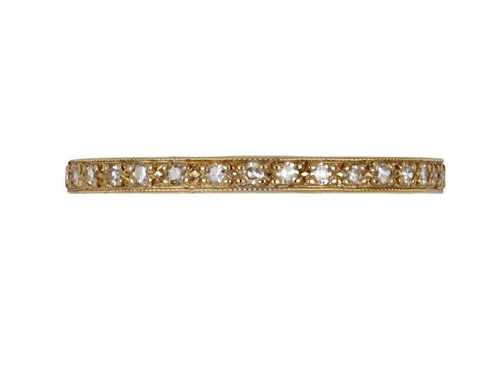 Diamond full eternity ring, circa 1950.