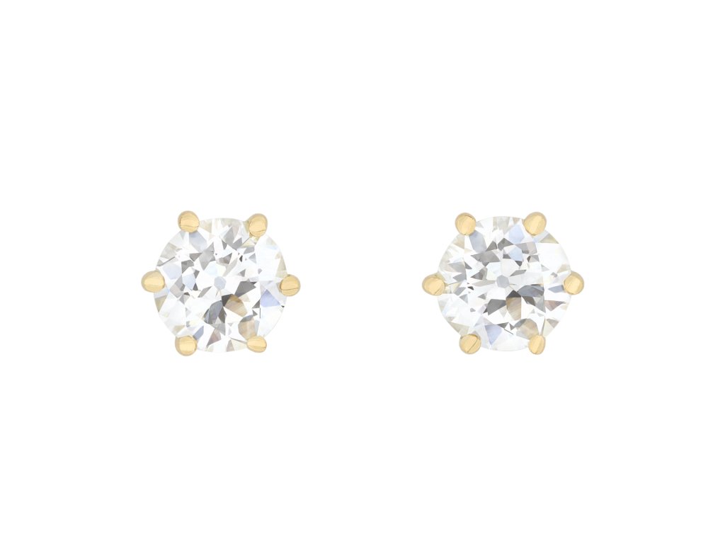 Old cut diamond stud earrings.