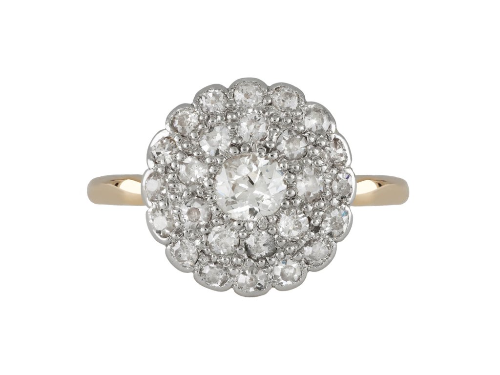 Edwardian diamond cluster ring, circa 1910.