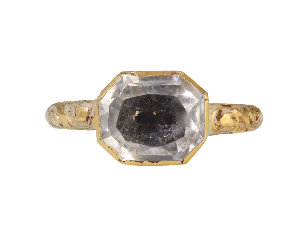 Post Medieval Rock Crystal Ring, circa 1680 1720.