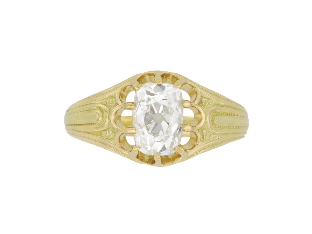 Old mine Diamond solitaire ring, circa 1890.