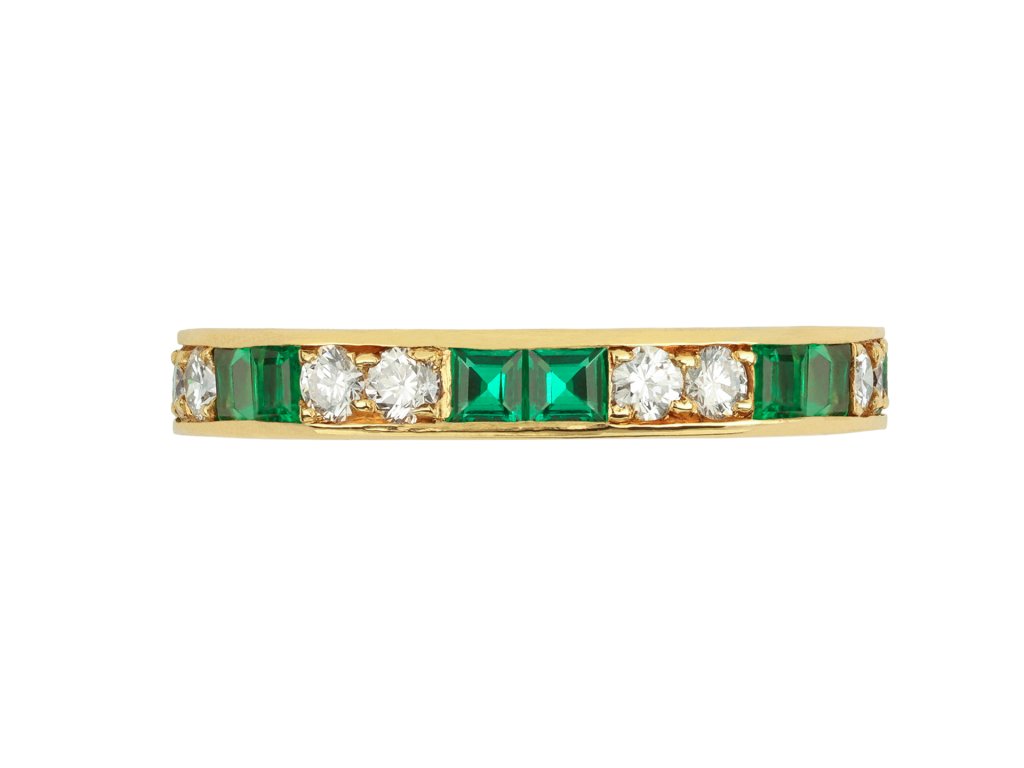 Cartier London emerald and diamond full eternity band