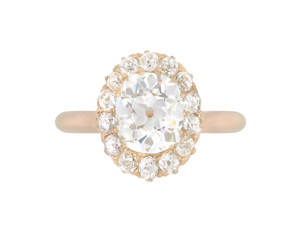 Victorian diamond coronet cluster ring, circa 1900. 
