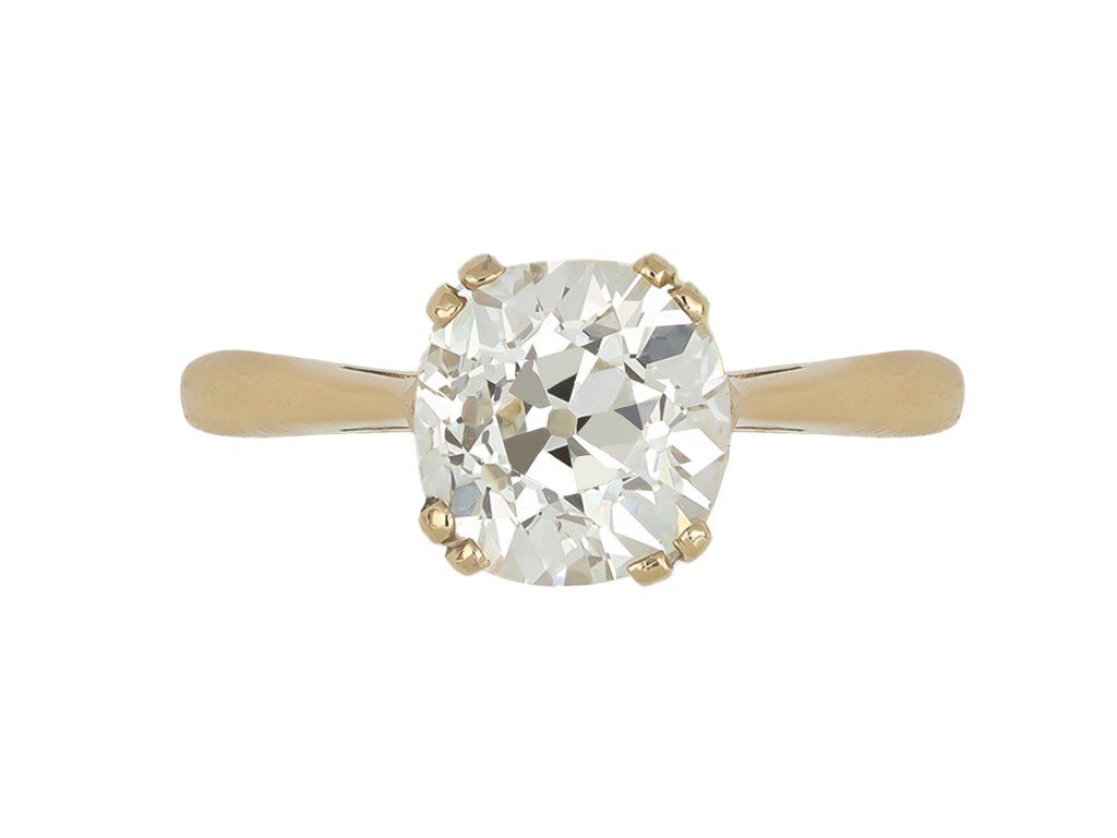 Old mine diamond solitaire ring, circa 1910. 