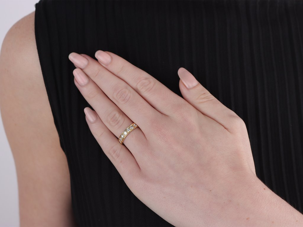 Diamond half eternity ring, English, 1974. 