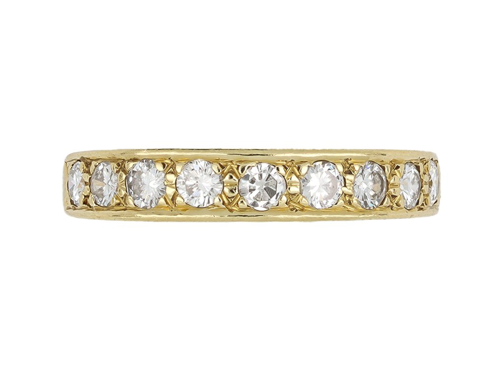 Diamond half eternity ring, English, 1974. 