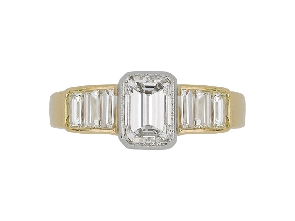 Vintage diamond solitaire ring, circa 1970s.