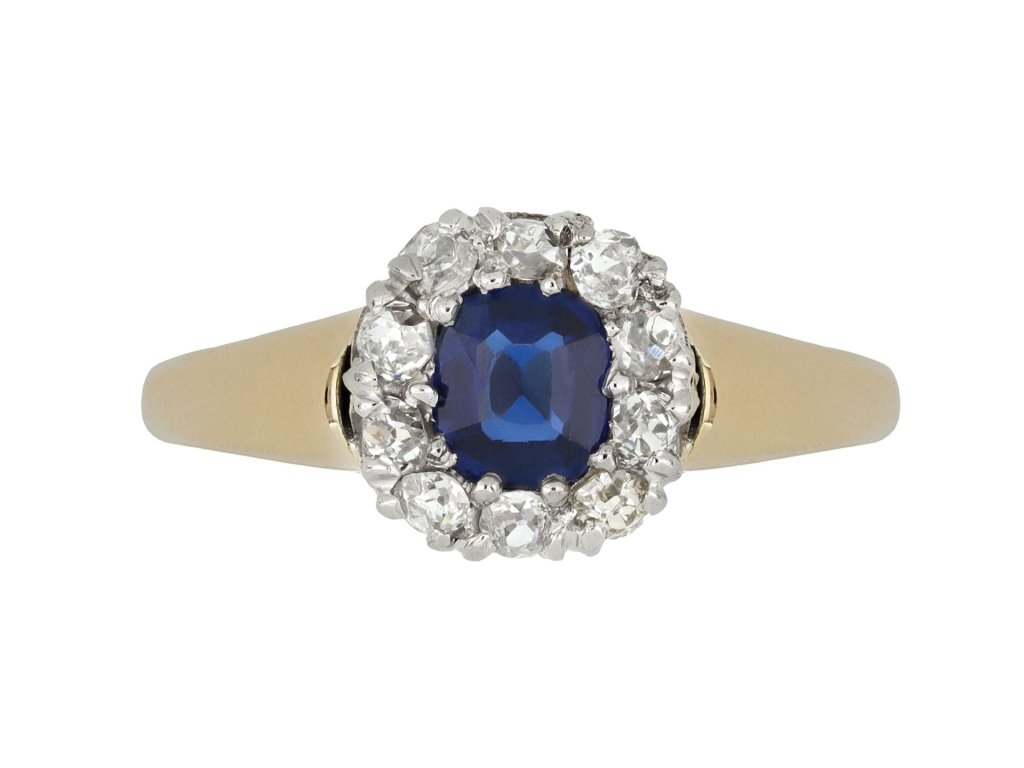 Sapphire and diamond ring, circa 1900