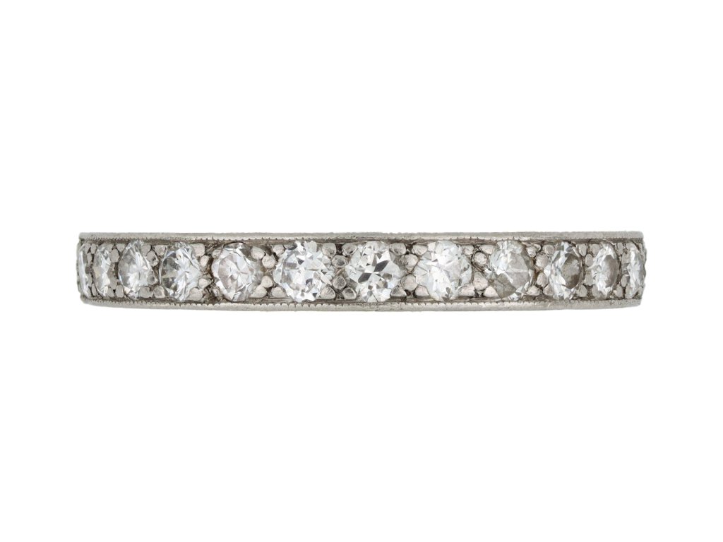 Diamond full eternity band, circa 1950.