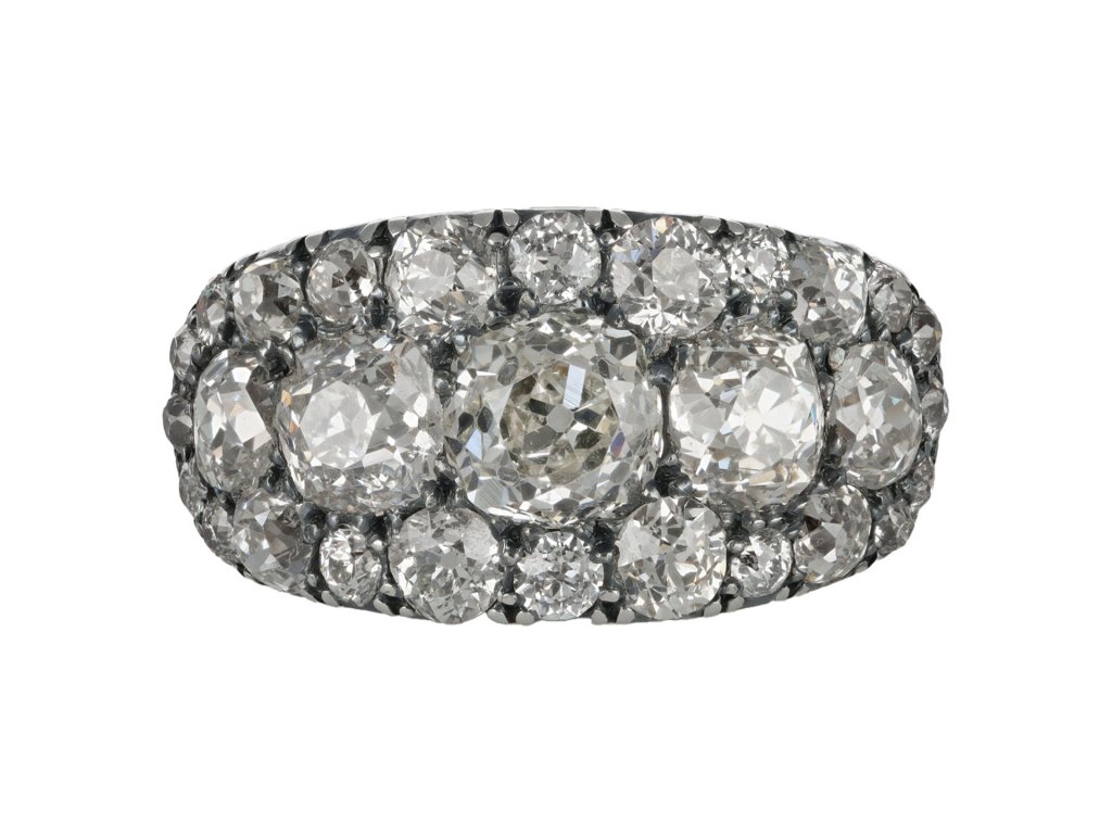Victorian diamond cluster ring, circa 1880.