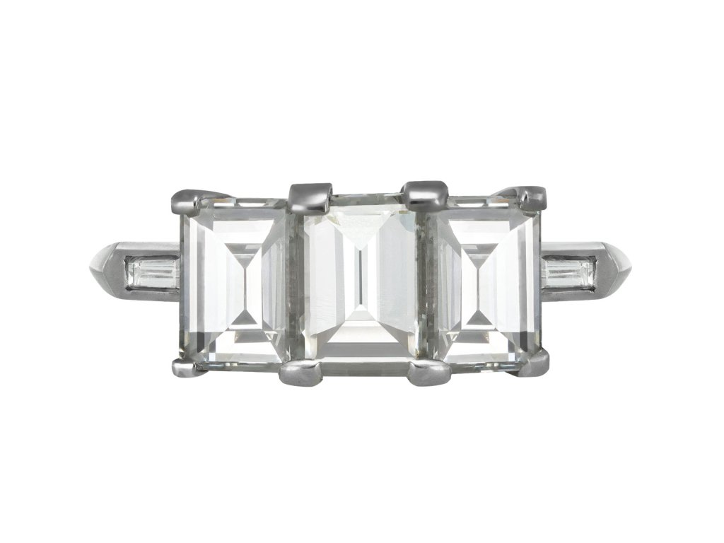 Oscar Heyman Three stone diamond ring, circa 1930.