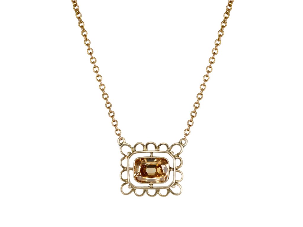 Fancy brown yellow diamond negligee pendant, cFancy brown yellow diamond negligee pendant, circa 1915.irca 1915.
