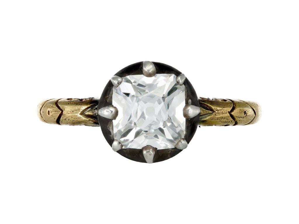 Victorian diamond solitaire ring, circa 1870.