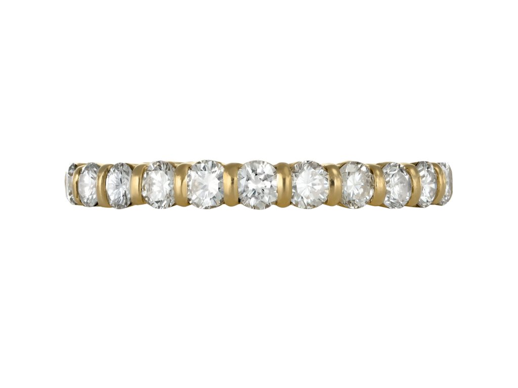 Diamond full eternity ring, French. 