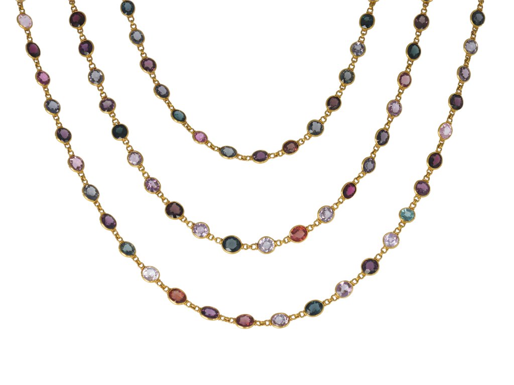 Spinel longuard chain, circa 1905.