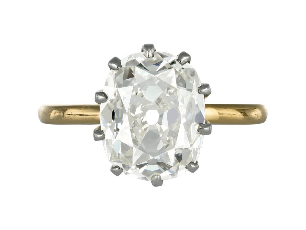 Old mine diamond solitaire ring, circa 1910. 