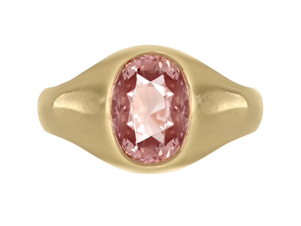Padparadscha Ceylon sapphire ring.