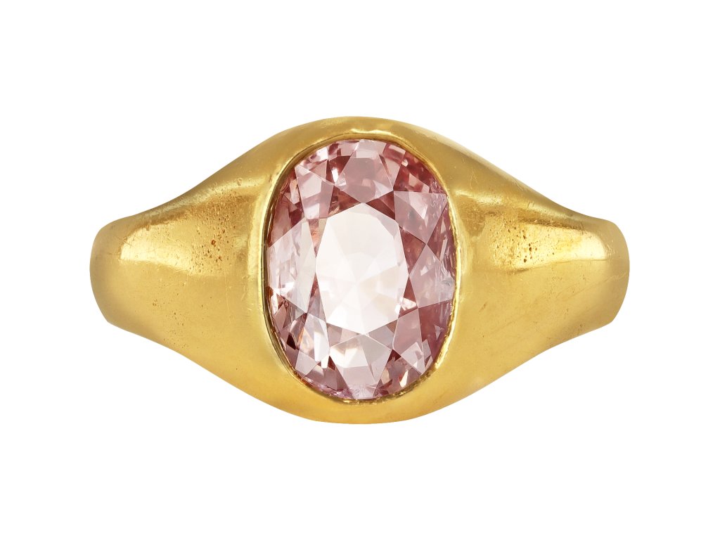 Padparadscha Ceylon sapphire ring.