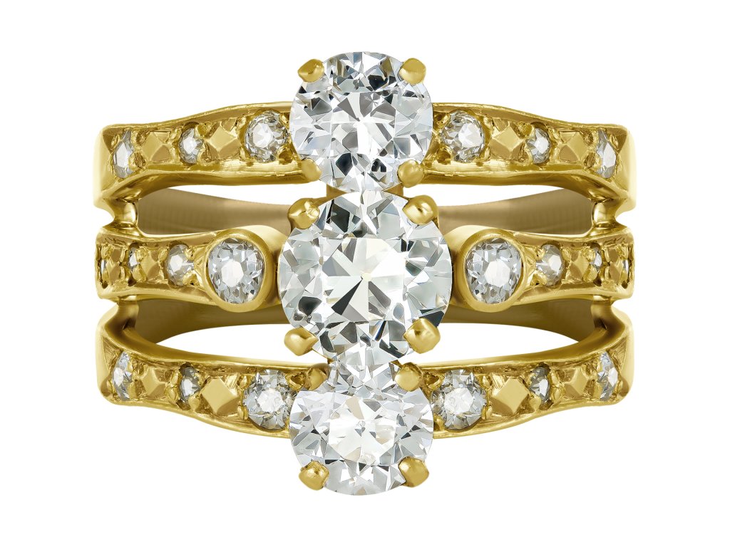 Old cut diamond dress ring, French, circa 1970.