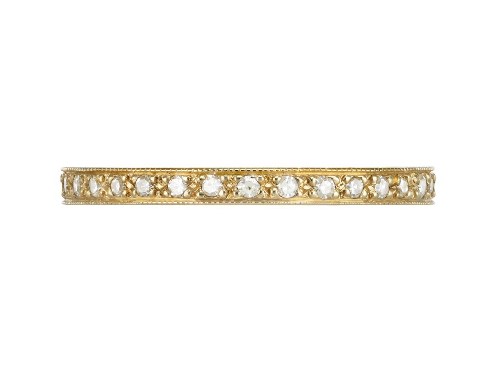 Diamond full eternity ring, circa 1950. 