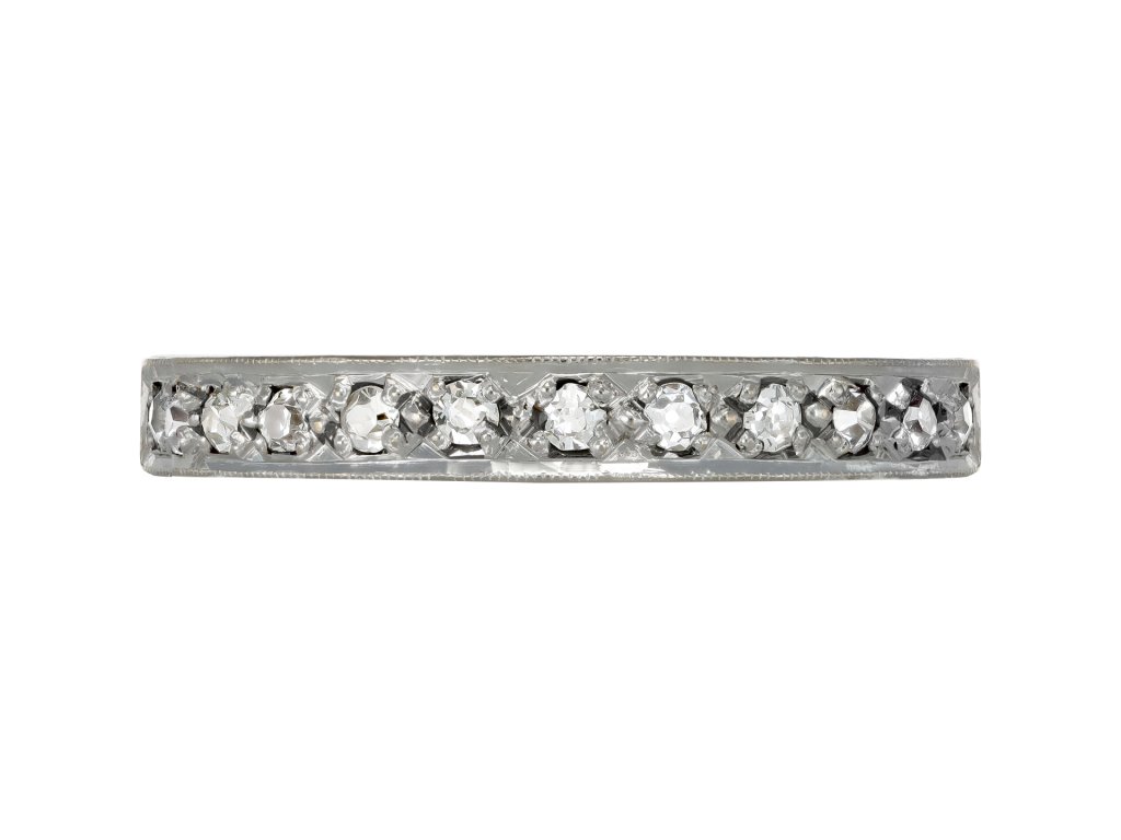 Vintage diamond half eternity ring, English, 1934. 