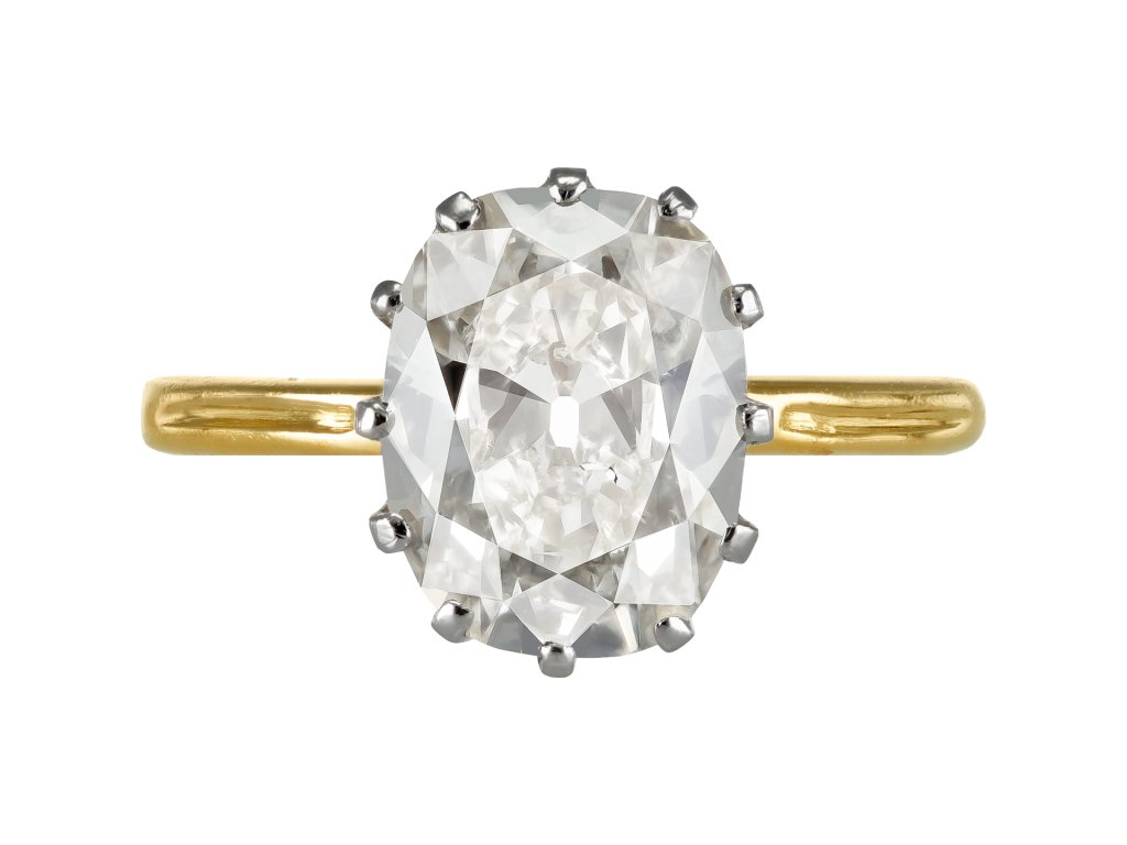 Old mine diamond solitaire ring, circa 1905.