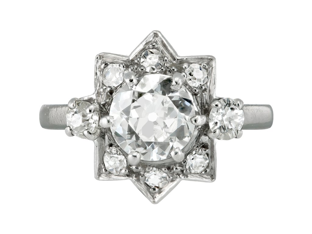 Monture Van Cleef & Arpels Diamond Cluster Ring, French, circa 1950.